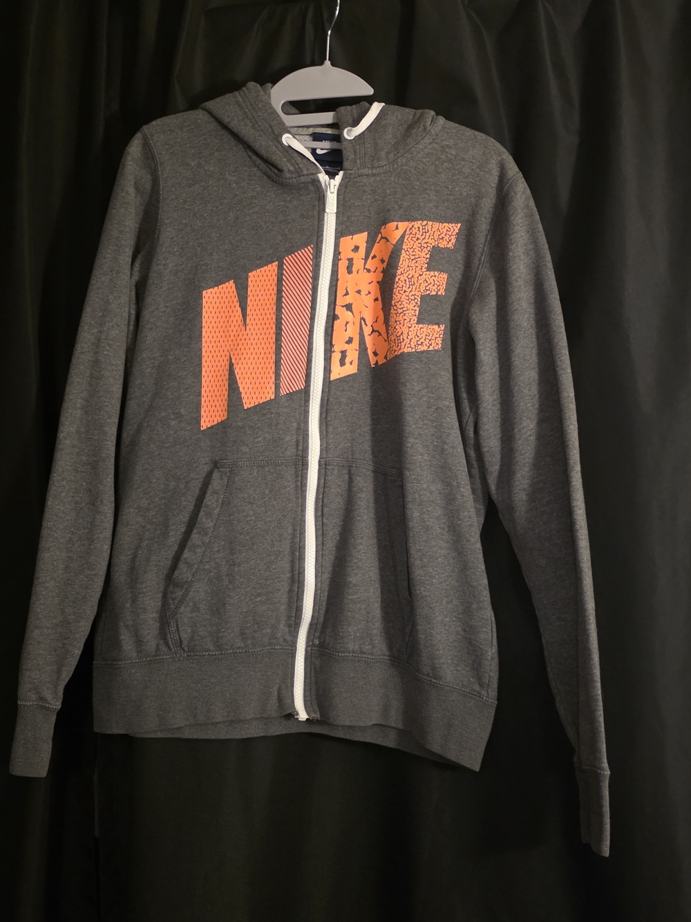 Nike Women’s Large Gray & Orange Full Zip Hoodie
